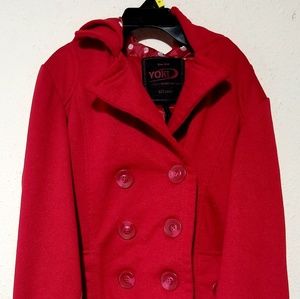 Little girls hooded peacoat